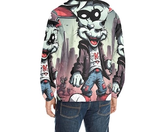 Windbreaker Men windbreaker jacket wind breakers for men Horror Halloween Zombie Bunny Monster Cartoon Comics Retro Art