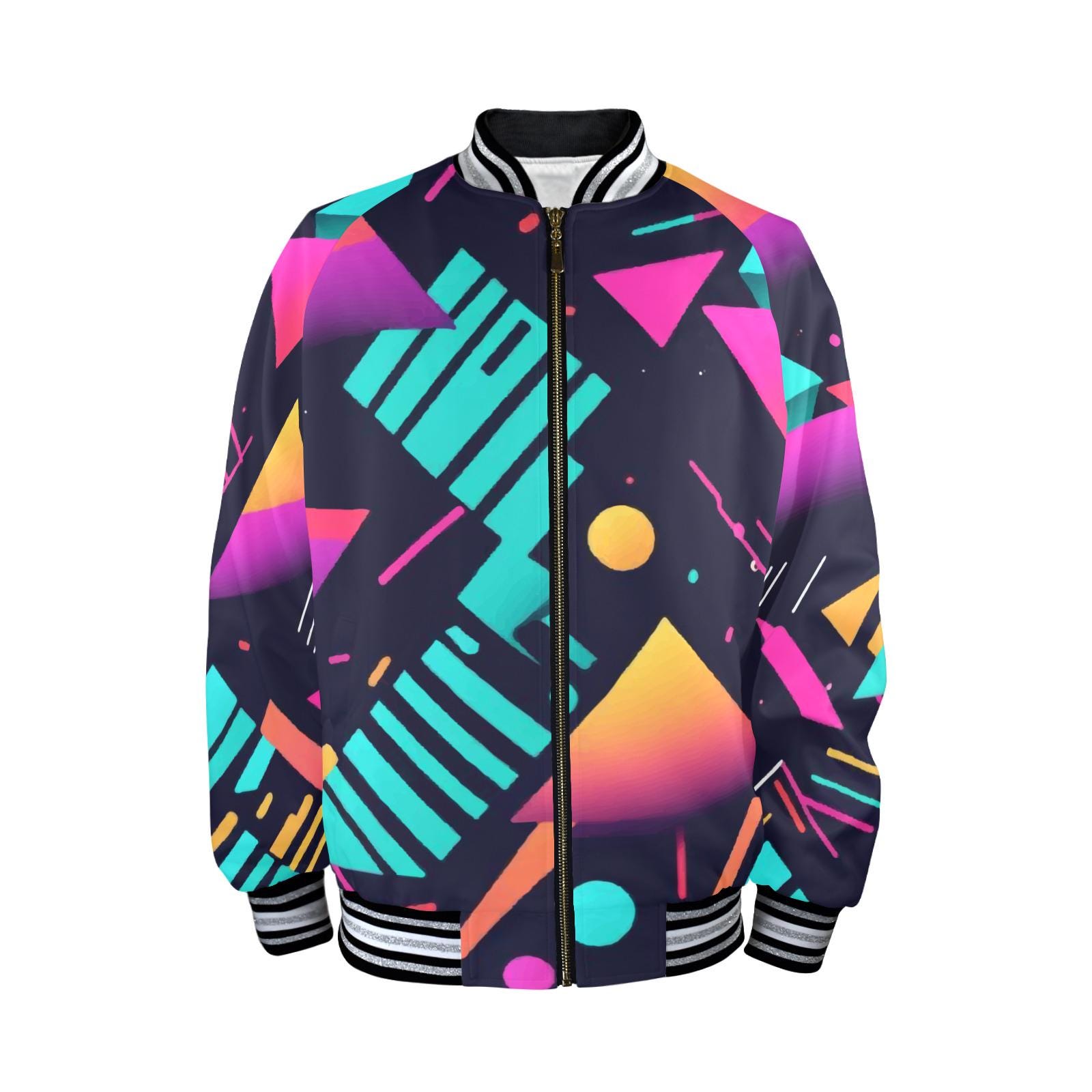 Bomber Jacket Men 80s Abstract Pattern Jacket - Etsy