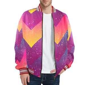 Bomber Jacket Men Abstract Pattern