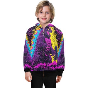 Godzilla Hoodie Boys Godzilla Hoodie Gojira Hoodie Kaiju Hoodie
