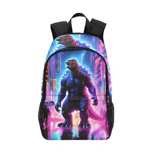 Backpack School Backpack Rucksack Bag Godzilla Hand Bag Retro Godzilla Backpacs Gojira Kaiju Cartoon Neon