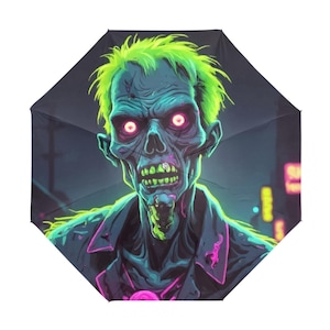 Umbrella Anti-UV Foldable Neon Art Halloween Horror Zombie