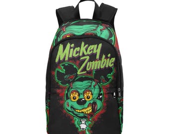Mochila escolar, bolso escolar, mochila con bolsillos de malla, bolso de mano, terror zombie, Halloween
