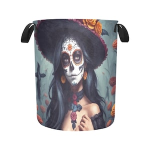 Laundry Basket laundry hamper basket Día De Los Muertos Chicano Mexico Art