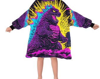 Kids Blanket Hoodie Dinosaur