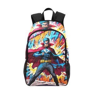 Sac à dos d'école, cartable, sac à dos de super-héros, avec poches en filet, sac à main, sac graffiti