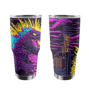 Tumbler Godzilla personalized tumblers Gojira custom coffee tumbler Kaiju personalized coffee tumbler