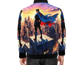 Kids Bomber Jacket with Pockets Superhero