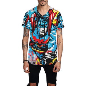 Baseball Jersey Men Supehero Comics Shirt Cartoon Hero Tshirt