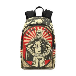 Sac à dos d'école, cartable, sac à dos avec poches en filet, sac à main, sac Chicano Lucha Limbre Mexique