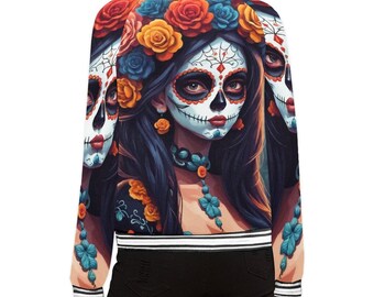 Chaqueta Bomber para Mujer México Día de los Muertos Cómics Día De Los Muertos Chicano La Catrina Arte Calavera