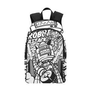 Sac à dos d'école, cartable, sac à dos avec poches en filet, sac à main, sac robot, robots