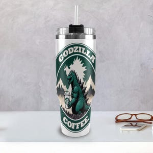 Stainless Steel Tumbler Coffee 40 oz Godzilla Gojira Tumbler Kaiju Cartoon Comics Retro Monster Vintage with Handle Godzillas Tumbler