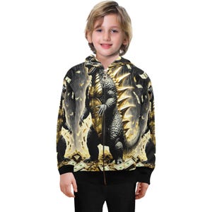 Boys Hoodie Kids Hoodie Gojira Kaiju Hoodie Godzilla Hoodie Art