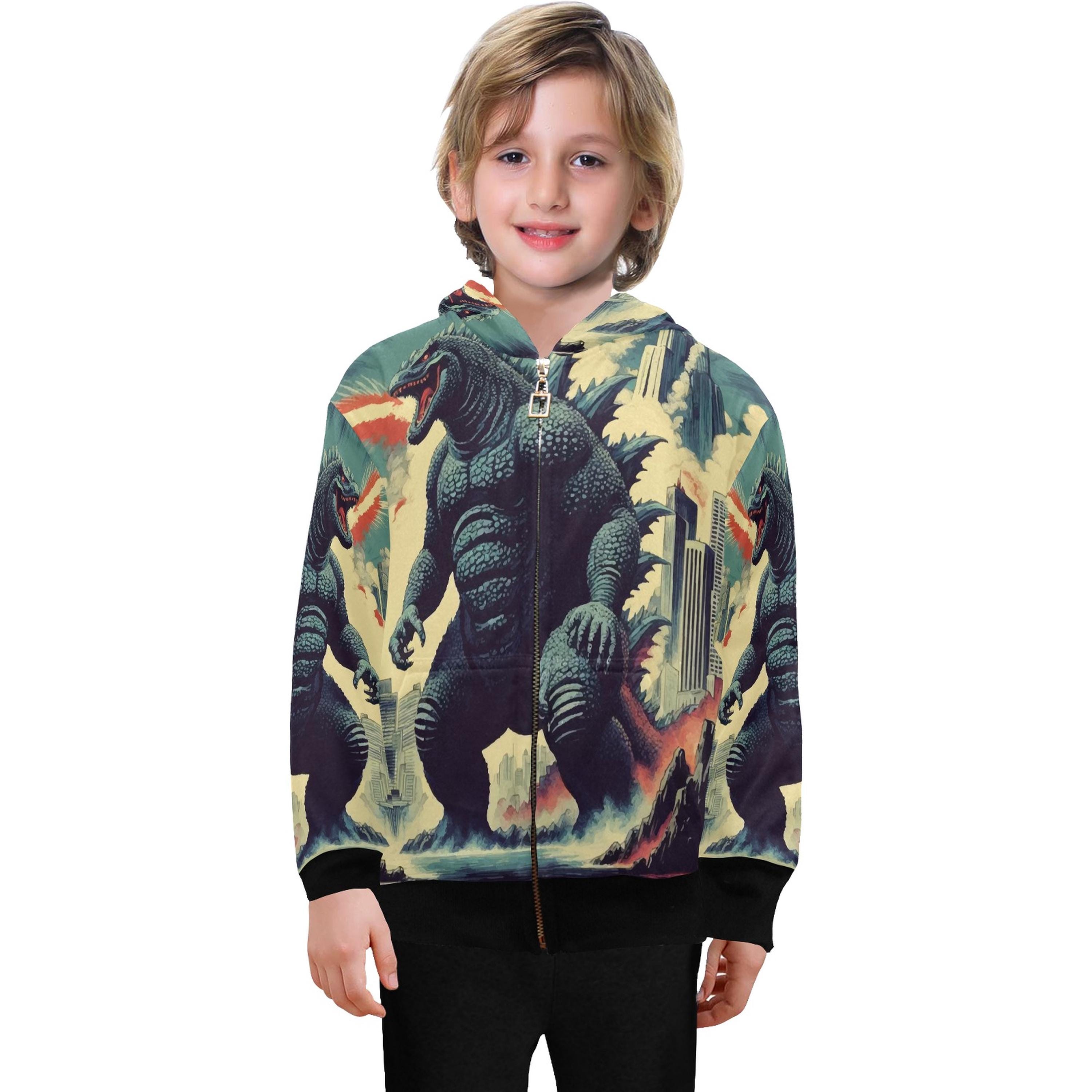 BIO×dinoworks MONSTER ZIPHOODIE Hoodie With Zipper Boys Kids Dinosaur - Etsy