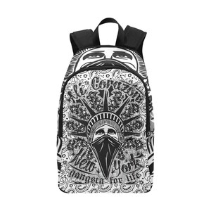 Sac à dos d'école, cartable, sac à dos avec poches en filet, sac à main, sac Gangsta New York, Statue de la Liberté
