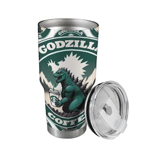 Stainless Steel Tumbler 30 oz Godzilla Coffee Kaiju Gojira