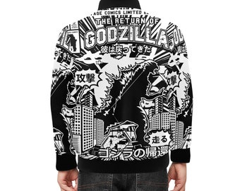 Kids bomber jacket with pockets Godzilla Gojira Kaiju