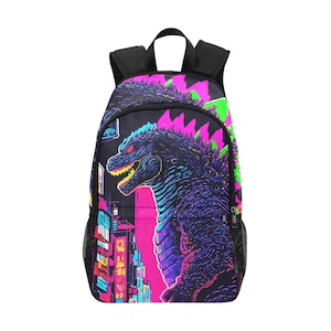 Backpack School Backpack Rucksack Bag Godzilla Hand Bag Retro Godzilla Backpacs Gojira Kaiju Cartoon
