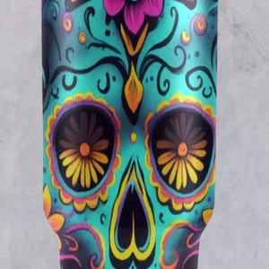 Stainless Steel Coffee Mug 40oz Sugar Skull Día De Los Muertos Day of the Dead Mexico Chicano Calavera Skulls Mug