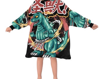 Kids Blanket Hoodie Dinosaur