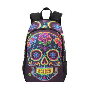 Schulrucksack Schulranzen Backpack Tag der Toten Bag Sugar Skull Bag Tasche Art Día De Los Muertos Rucksack Mexiko Rucksack Chicano