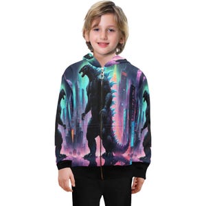 Hoodie Boys Kids Godzilla Hoodie Cartoon Hoodie Comics Kaiju Hoodie Gojira