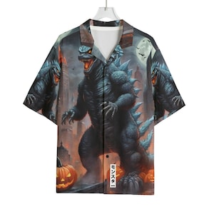 godzilla dress shirt King of Monsters Men's Panel Shirt