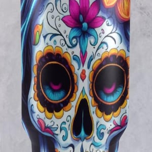 Stainless Steel Mug Coffee Sugar Skull Día De Los Muertos Day of the Dead Mexico Chicano Calavera Skulls Mug 40oz
