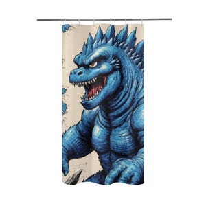 Shower Curtain 36&quot;x 72&quot; Godzilla Retro Vintage Gojira Comics Cartoon Curtain Curtain Comics Godzillas Curtain Curtain Kaiju