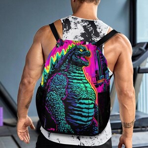 Drawstring Bag Godzilla Bag Cartoon Gojira Bag Kaiju Rucksack Godzillas Comisc
