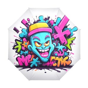 Umbrella Anti-UV Foldable Comics Parasol Graffiti Cartoon Comics Art