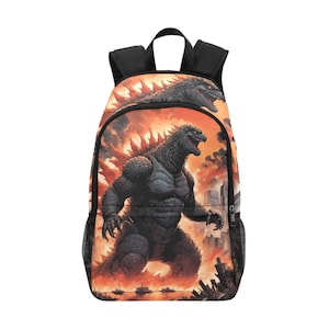School Backpack Satchel Backpack Godzilla Backpack With Mesh Pockets Handbag Bag Gojira Kaiju Cartoon Comics Art Godzillas