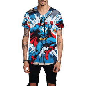 Baseball Jersey Men Supehero