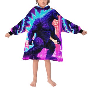 Kinderen Deken Hoodie Godzilla Gojira Kaiju deken kunst Comics Retro Neon Cartoon Godzillas