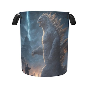 Laundry Basket laundry hamper basket Gojira Kaiju Retro Godzillas Comics Vintage Art Godzilla Cartoon