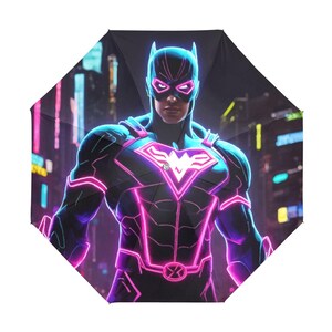 Anti-UV Umbrella Kids Foldable Superheld Cartoon Superhero Neon