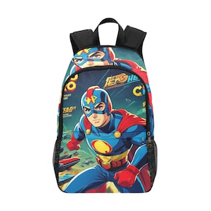 Sac à dos d'école, cartable, sac à dos de super-héros, sac à dos de bandes dessinées, graffiti, dessin animé, héros rétro