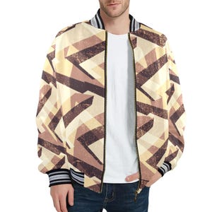 Bomber Jacket Men Abstract Pattern Jacket