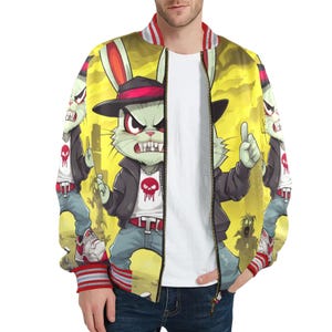 Bomber Jacket Men Bunny Jacket Gangster