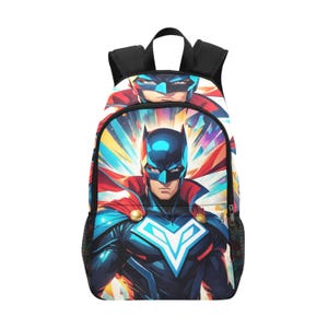 Backpack School Backpack With Mesh Pockets Handbag Super Hero Bag Comics Cartoon Superhero