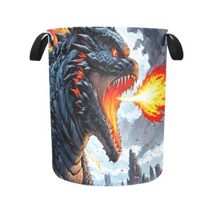 Laundry Basket laundry hamper basket Gojira Kaiju Cartoon Retro Godzillas Comics Vintage Art Godzilla