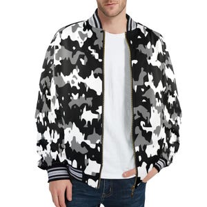 Bomber Jacket Men camouflage Pattern college jacket