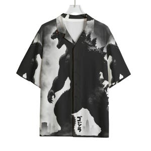 Godzilla Button Down Shirt Personalized Kaiju Shirt Men Hawaiian Shirt Godzilla Tshirt Monster Gift Gojira