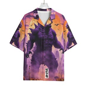 Godzilla Shirt Kaiju Shirt Men Hawaiian Shirt Godzilla Tshirt Monster Gojira Gift Personalized