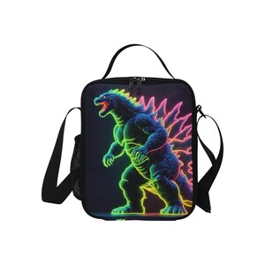 Geïsoleerde lunchtas Godzilla Gojira Kaiju Neon