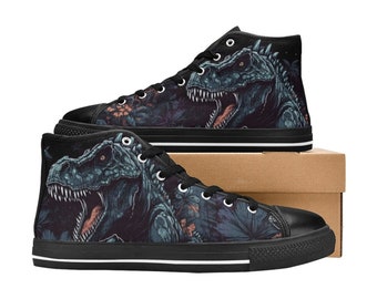 Aquila High Top Canvas Kid's Shoes Dinosaur Godzilla Kaiju Gojira