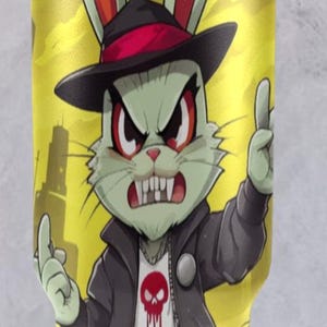 Tumbler 40oz Bunny 40 oz tumbler with handle Gangster Cartoon