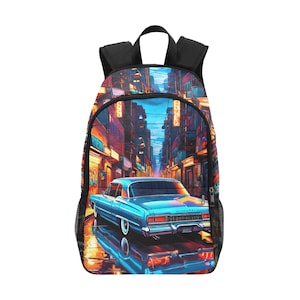 Mochila escolar, mochila tipo cartera, mochila para el Día de los Difuntos con bolsillos de malla, bolso de mano Lowrider Cghicano