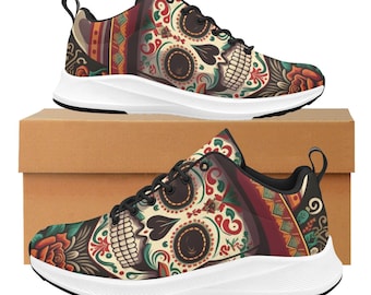 Women's Running Shoes Catrina Calavera Mexico Mexican Chicano Dia De Los Muertos Sugar Skull